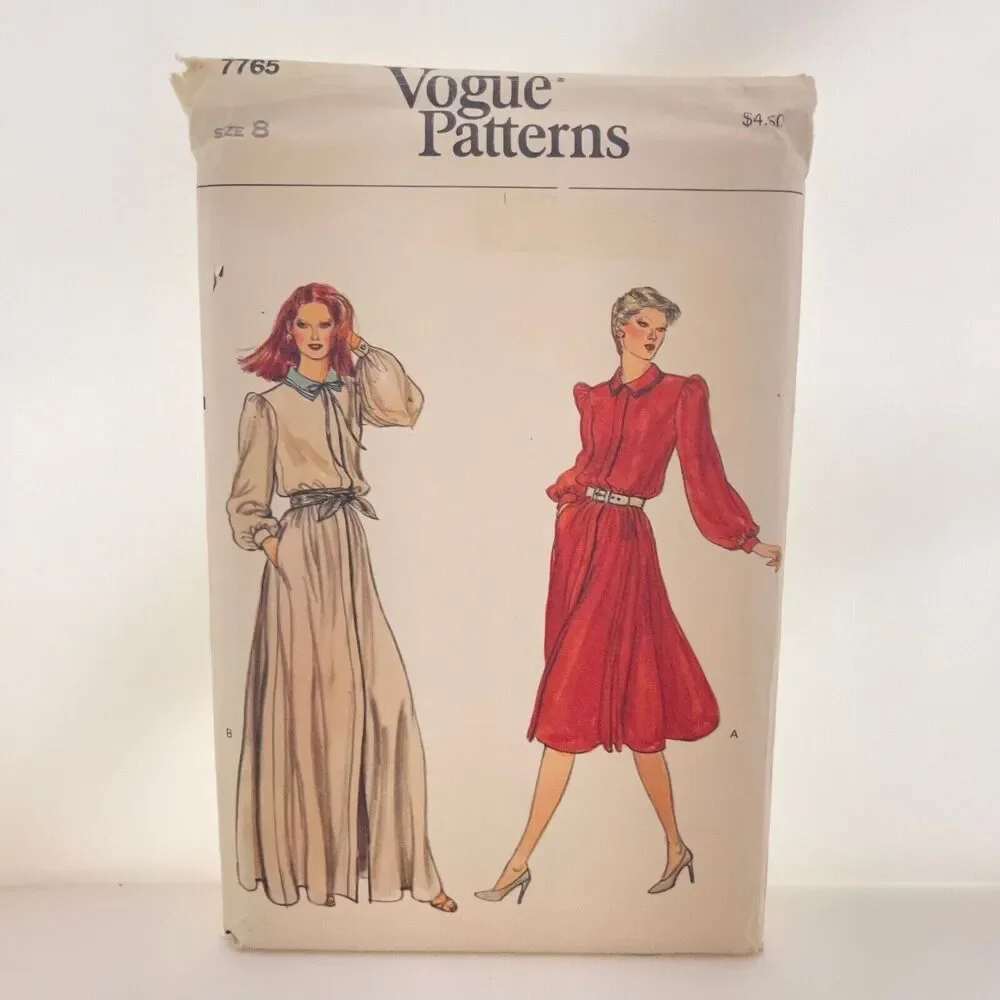 #7765 Vogue Misses Dress Sewing Pattern Size 8